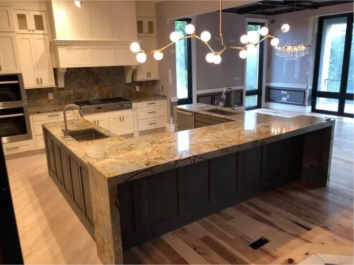 Finished kitchen island countertop